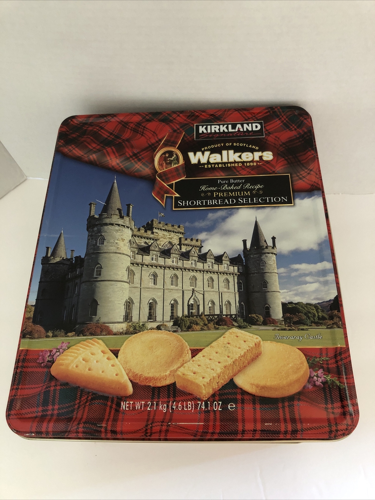 Large Empty Christmas Tin Kirkland Walkers Scotland Shortbread Cookies