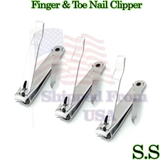 3 - PCS BRAND NEW 3-1/4" CURVED CUTTING EDGE TOE NAIL CLIPPERS PEDICURE TOOL
