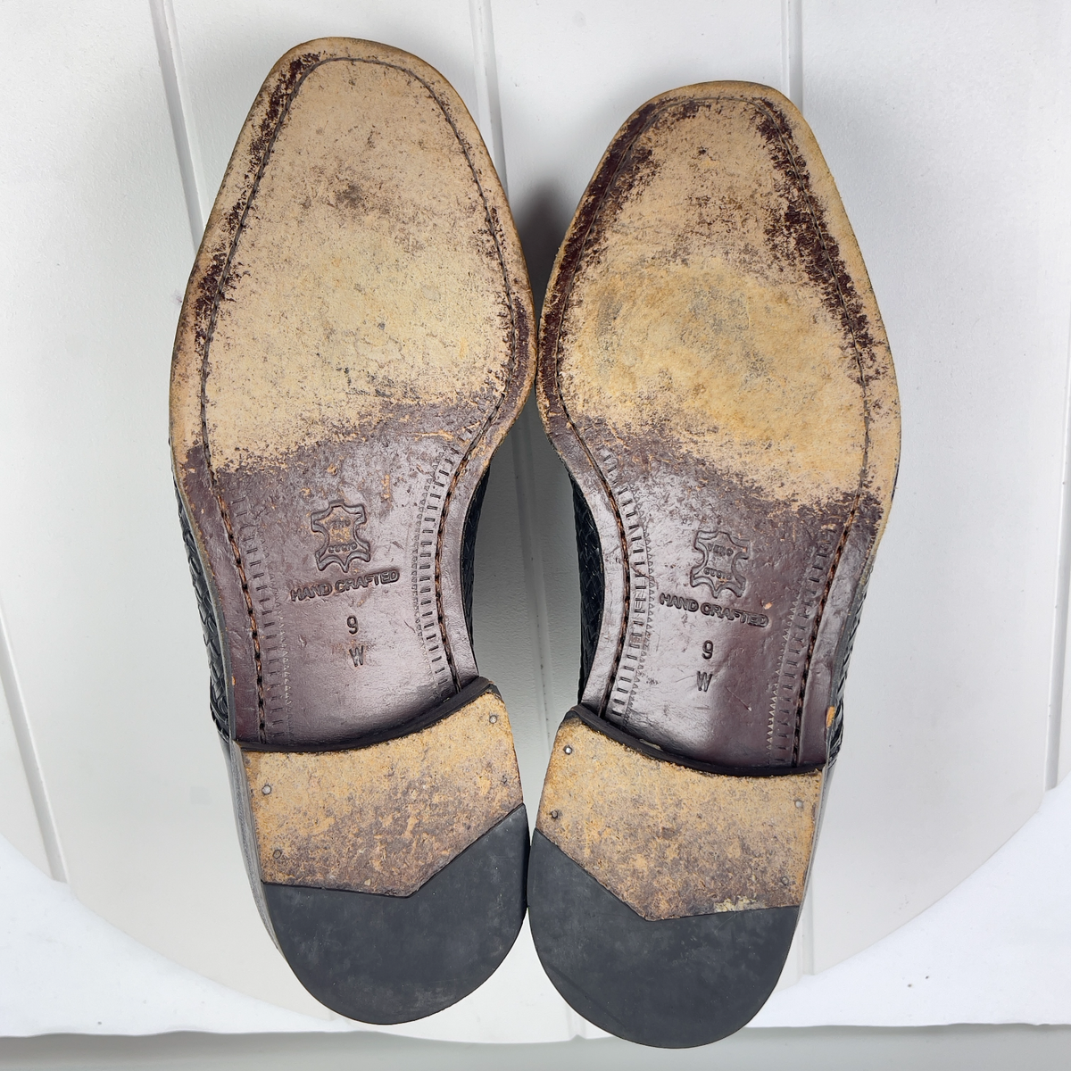 PRINCIPE Oxford Mens 9 Dress Shoes Hand Made Woven Black Leather Captoe ITALY Bruno Marc Italy Men main image 3
