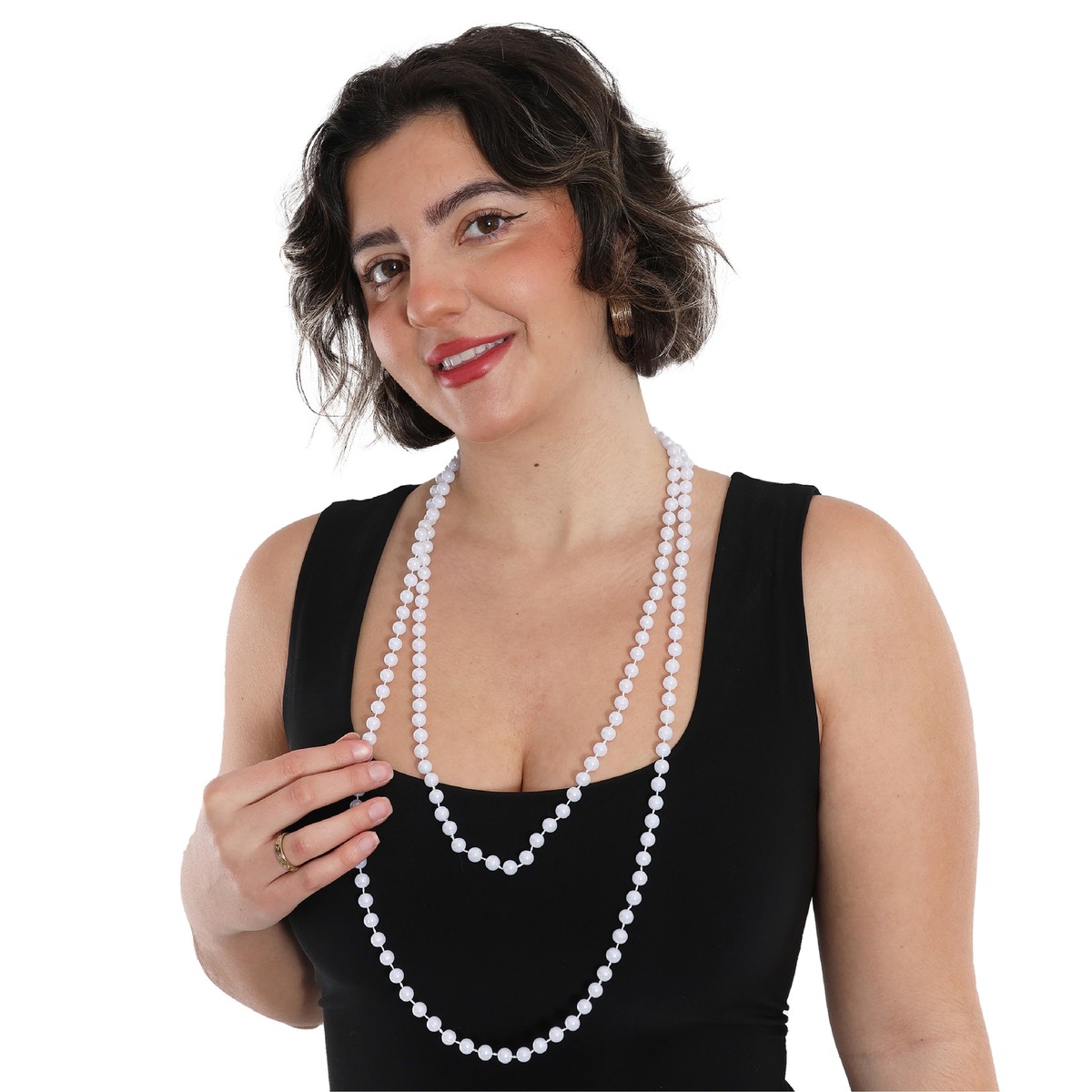 FLAPPER BEADS PEARL NECKLACE 20s FANCY DRESS ACCESSORY 1920s BULK