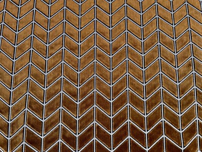 HARLEQUIN Perplex chevron tobacco/slate velvet 1+yards + remnant