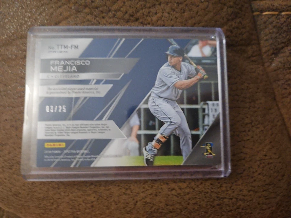 2018 CHRONICLES SPECTRA TRIPLE THREAT FRANCISCO MEJIA NEON GREEN RELICS RC #/25 - Image 2 of 2