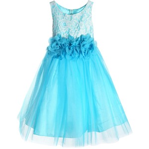aqua blue flower girl dresses