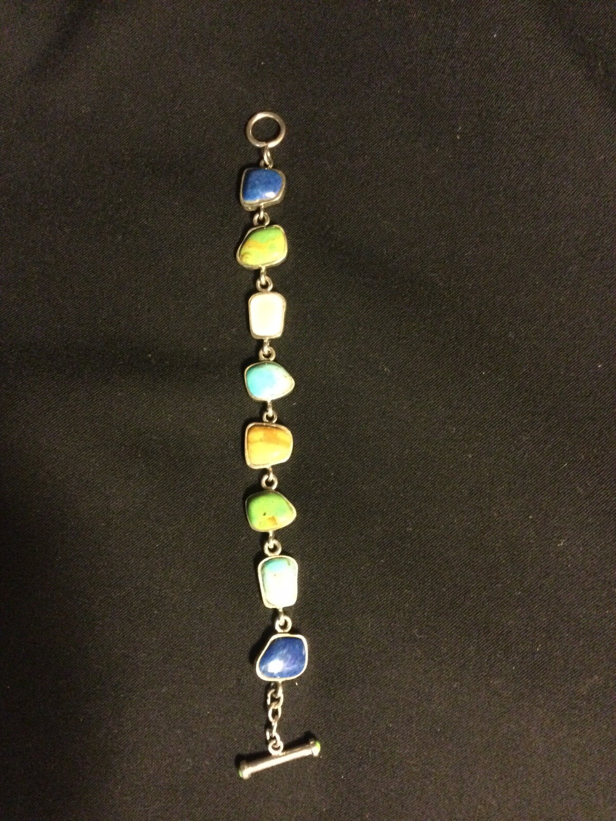 Colorful Gemstone Bracelet with Turquoise and Mother of Pearl 7 In-image