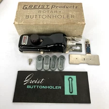 VTG Greist Products Rotary Buttonholer in Original Box with Templates & Manual