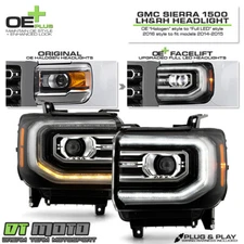 For 2014-2015 GMC Sierra 1500 Upgrade Facelift Full LED Projector Headlights Set