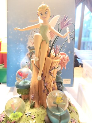 Disney Tinkerbell AMONG FIREFLIES Figurine SNOWGLOBE plays YOU CAN FLY