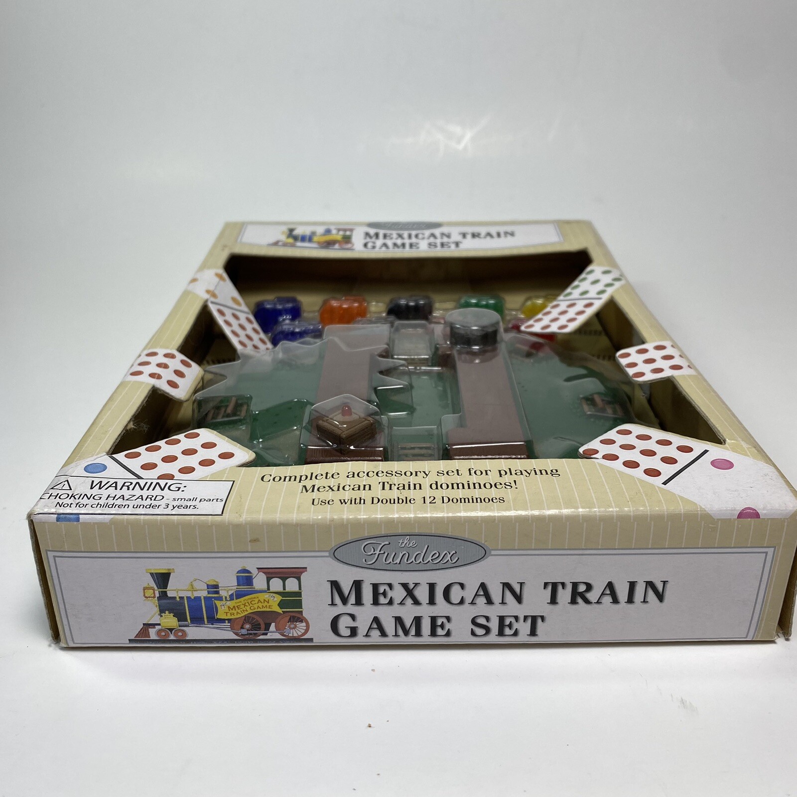 Fundex Vintage Mexican Train Game Set for Dominos 2002 Unopened