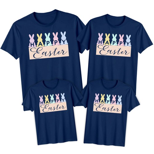 Family Bunny Silhouettes Happy Easter T-Shirt Tee Festival Matching Outfit #ED - Picture 16 of 24