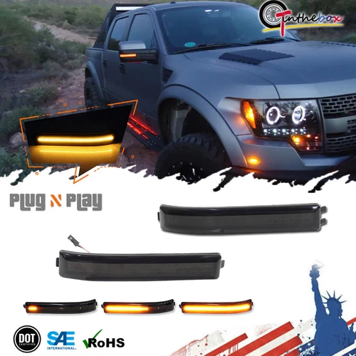 Sequential LED Dynamic Side Mirror Turn Signal Light Lamp For Ford F-150 09-14