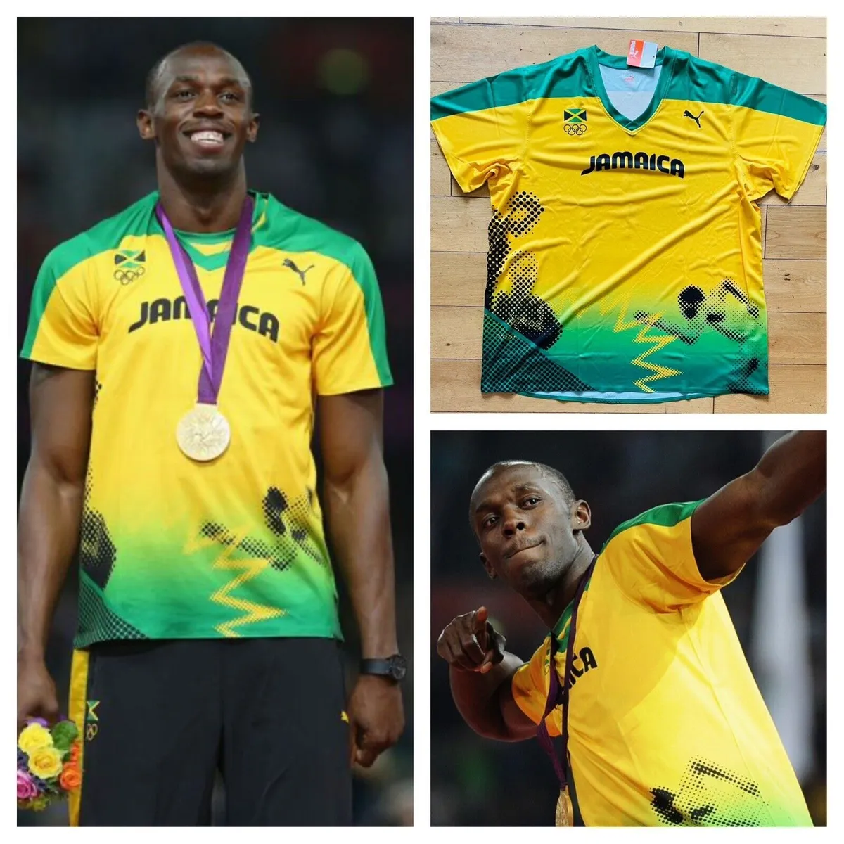 Puma Jamaica Pro Elite London Olympics 2012 Usain Bolt Podium Top New 4XL |
