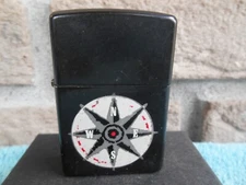 VINTAGE ZIPPO 1998 C-XIV BLACK CIGARETTE LIGHTER - MARLBORO COMPASS