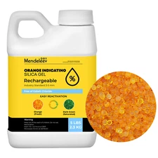 5 LB Orange Indicating Silica Gel 3-5 mm Beads Desiccants 2.3 kg Reusable