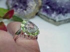 Sterling Peridot & Pear Quartz Ring Sz: 9~ 8.2Gr Vintage Gallery Huge 10.00ct — photo 4