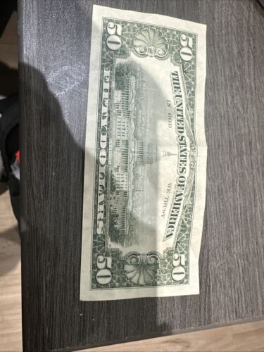 Small Head $50 Fifty Dollar Bill 1985 Series G - Picture 2 of 2
