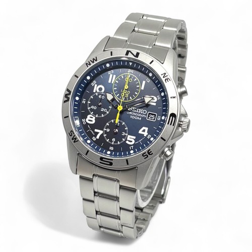 SEIKO Chronograph SND379P1 Blue Silver Men's Watch - Picture 9 of 24