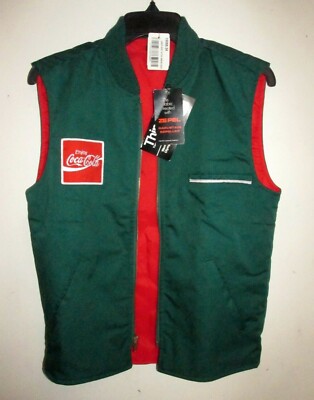 Vintage New 1980's Coca-Cola Delivery Driver Uniform Thinsulate Green Vest 36