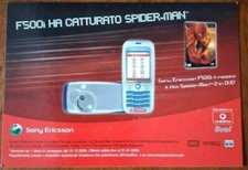 2457 SONY ERICSON F500i Spider-man MOBILE PHONE ADVERTISING POSTCARD