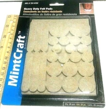 MintCraft Heavy Duty Self Adhesive Felt Pads Assorted Sizes 26 Pieces Brand New 