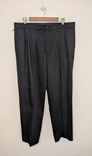 DOCKERS Mens Dress Career Pants Sz 38x32 Black Khaki Classic Fit Flex Waistband