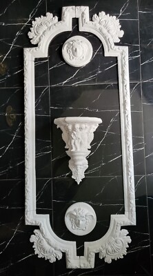 9 X BAS-RELIEF Weiß Stucco Molding Bildschirme stuck gips Greece Rosette 