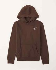 Boys/Girls/Youth Abercrombie  Fitch Brown Fleece Hoodie front pocket Size 15/16