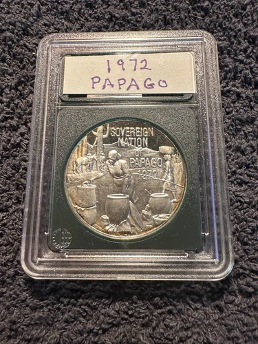 PAPAGO Tribe (1972) Franklin Mint .999( Proof) Silver Round (205)