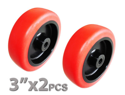 (2) 3'' x 1'' WHEELS, 1/4'' ID (BOLT SIZE),NON-MARKING, 1 LOT = 2 WHEELS