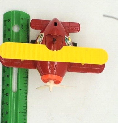 Vintage Take Off IV Friction Toy Plane, Pull back action, NOS, Hong Kong, damage