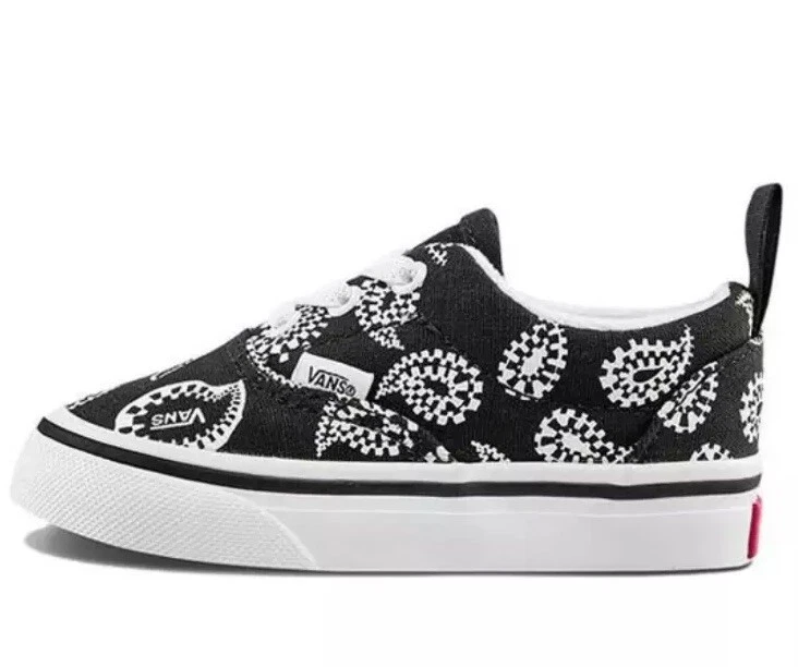 VANS Era Cordones Elásticos Negro/Blanco Niño Pequeño Niños Niños Zapatos de Skate Tenis Foto 2 de 4