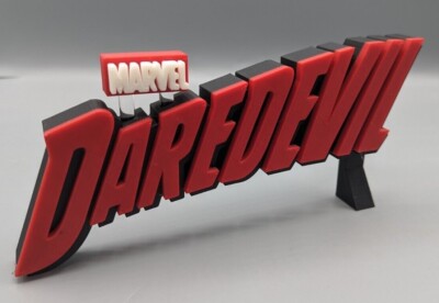 Daredevil - 3D-gedrucktes Logo für Regal, Schreibtisch oder Wandhalterung.