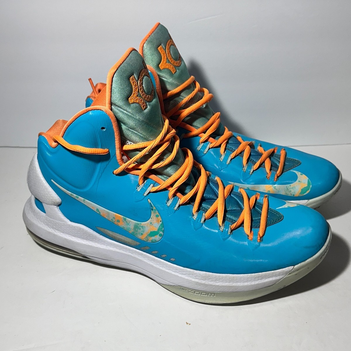 Nike KD V Easter Turquoise Blue Fiberglass Bright Citrus shoes