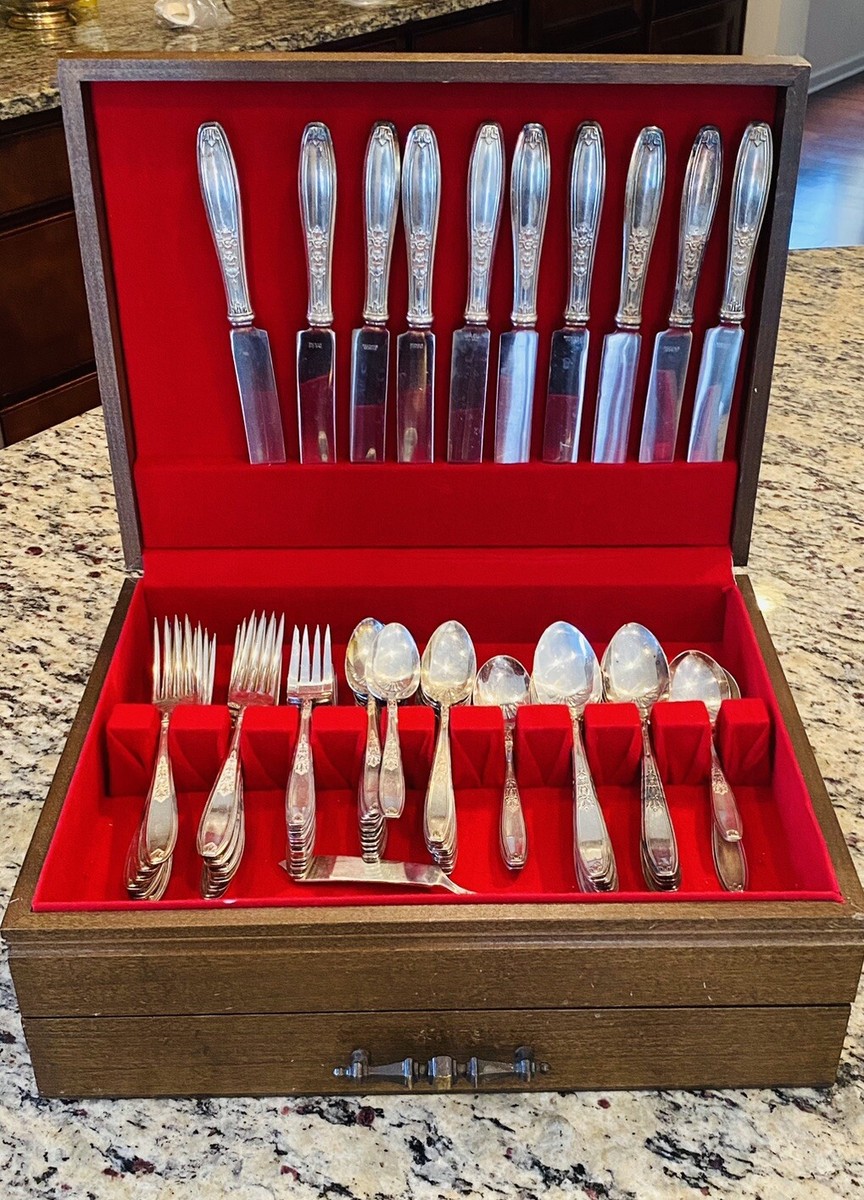 1847 Rogers Bros Silverware Set of 76 pc With Storage Box | eBay