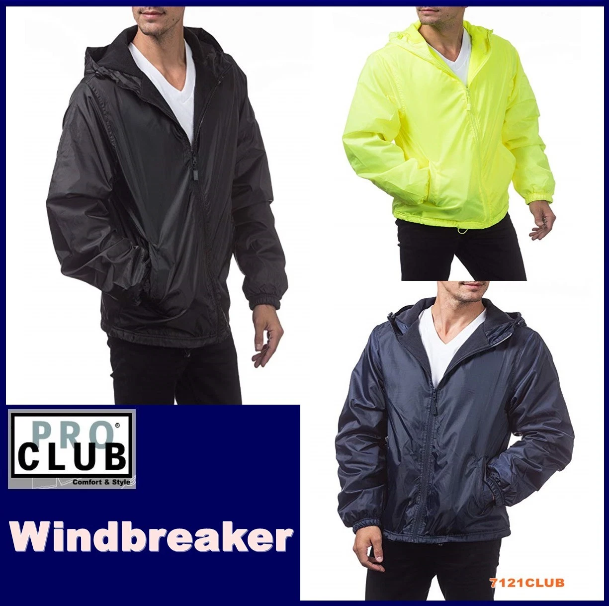 PRO CLUB MEN'S WINDBREAKER LIGHTWEIGHT WATERPROOF HOODED RAIN JACKET BIG & TALL
Opens in a new windo