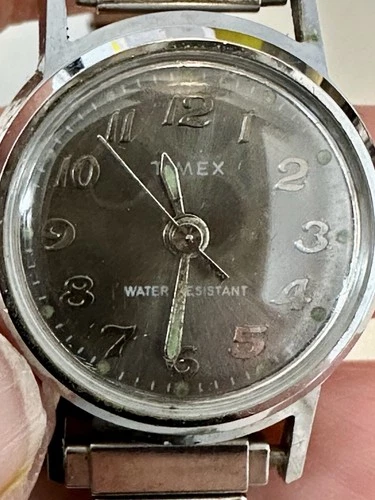 Timex Vintage Manual Wind Watch Black Dial