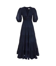 ✨Zimmermann Navy Pleated Midi Dress - NEW! - Size 1 (AU 10)