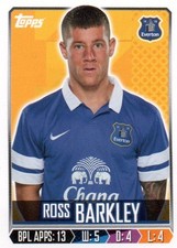 TOPPS Premier League 2014 Football Sticker Ross Barkley Everton 96 MINT