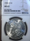 1904 O MORGAN DOLLAR  NGC CH BU   ,  PREMIUM COIN EXCEPTIONAL FOR THE GRADE
