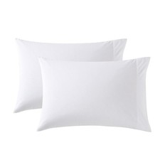 Nautica Solid White Crisp Cotton Percale Stan...