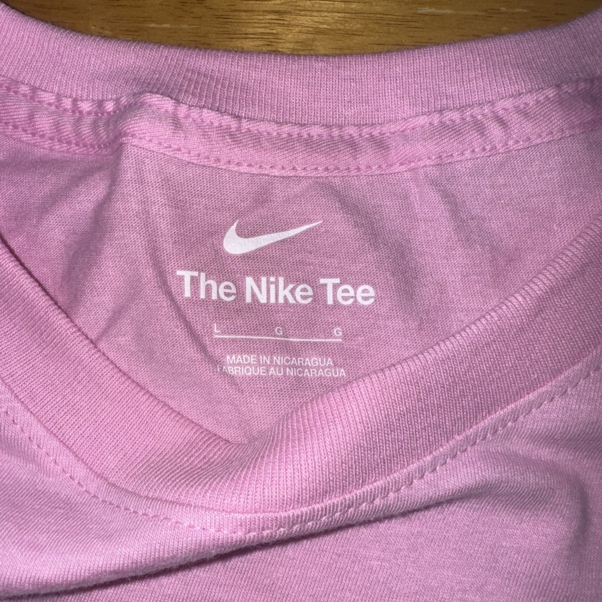 Nike Men's Logo Swoosh T-shirt Large Pink DX1985 612 100