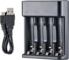 4 Slot Battery Charger for AA/AAA Batteries NiMH Battery Charger USB Universa...