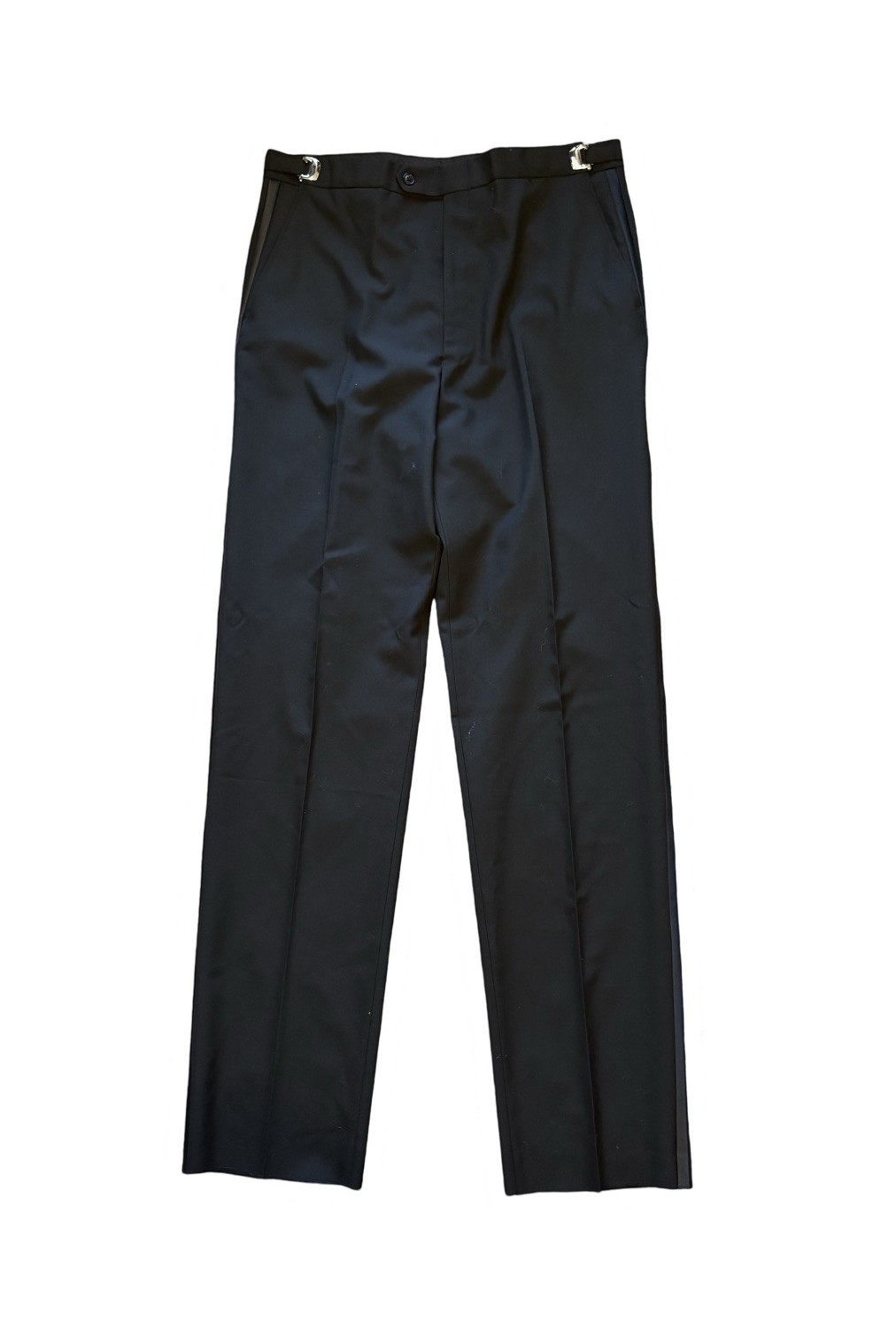Neil Allyn Men's 100% Wool Expandable Waist Tuxedo Pants Satin Side Stripes XL37