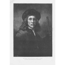 Man with a Stick after the Picture by Rembrandt - Antique Print 1897