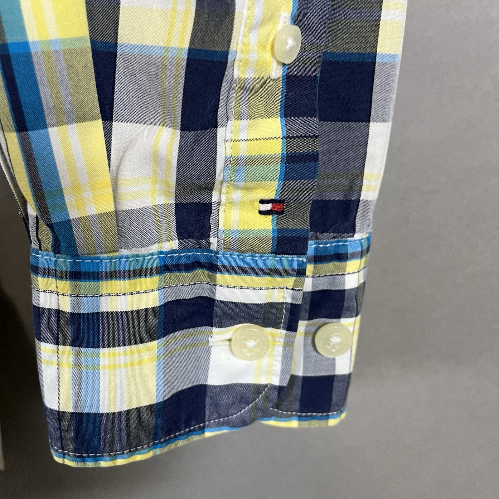 Tommy Hilfiger Shirts Mens Size XL Blue Yellow Plaid Button Front Long Sleeve thumbnail 5