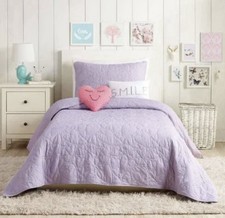 5Pc Full/Queen Heart Kids' Quilt Set Lavender - Urban Playground