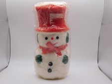 Vintage Christmas Candle Snowman 7.25" New In Original Pkg