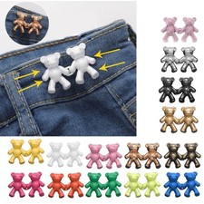Cute Bear Adjustable Jeans Buttons Pins Make Trousers Tighter for Denims Dresses