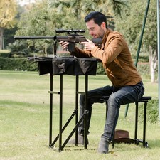 Ironmax Folding Shooting Bench Seat Adjustable Table Gun Rest Height Adjustable