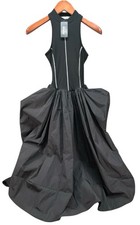 Kate Hewko Tank Dress M Round Neck Metal Chain Spliced A-line Maxi Ribbed Top