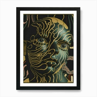 Face Of Gold Kunstdruck Gerahmt Wandbild Poster Leinwanddruck Bild